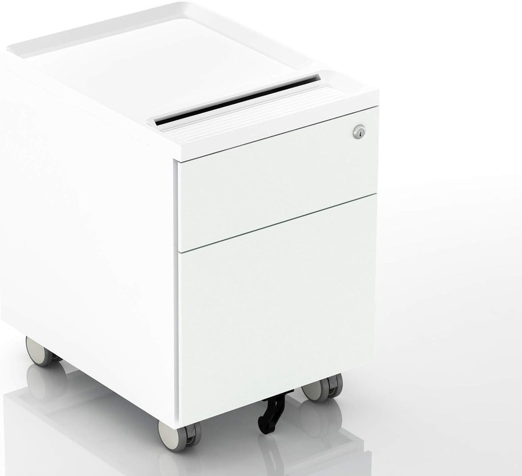 2 Drawer Mobile Filing Cabinet with Lock and Casters D645451