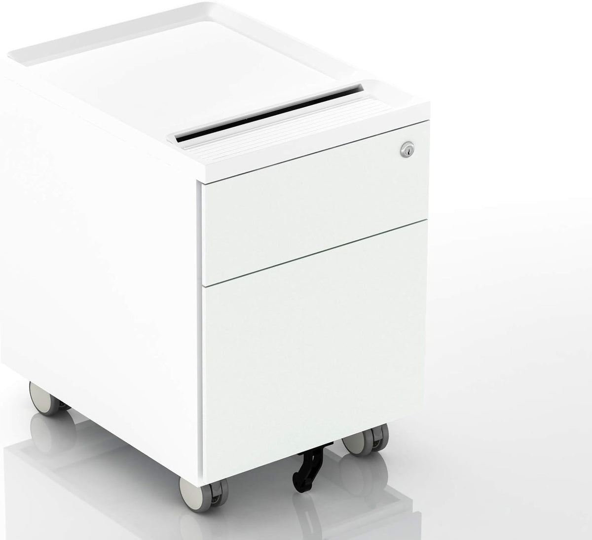 2 Drawer Mobile Filing Cabinet with Lock and Casters D645451