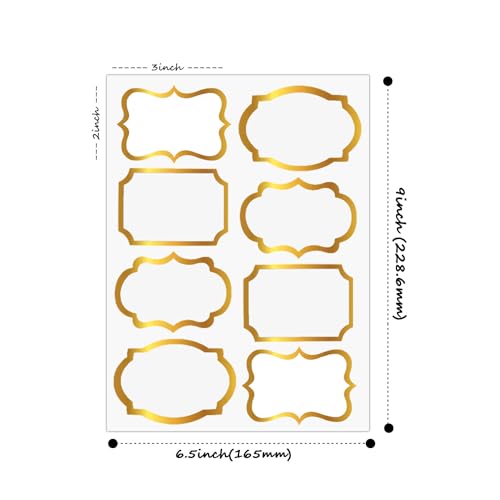 Gold Name Tag Stickers 2x3 inch 200 Pcs J602041