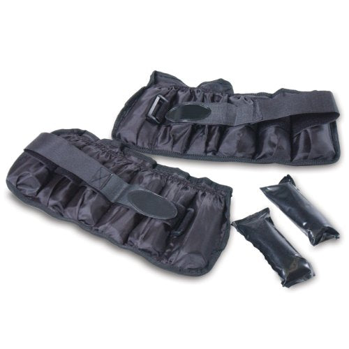 Black Adjustable Ankle Weights 10-20lb Pair I849