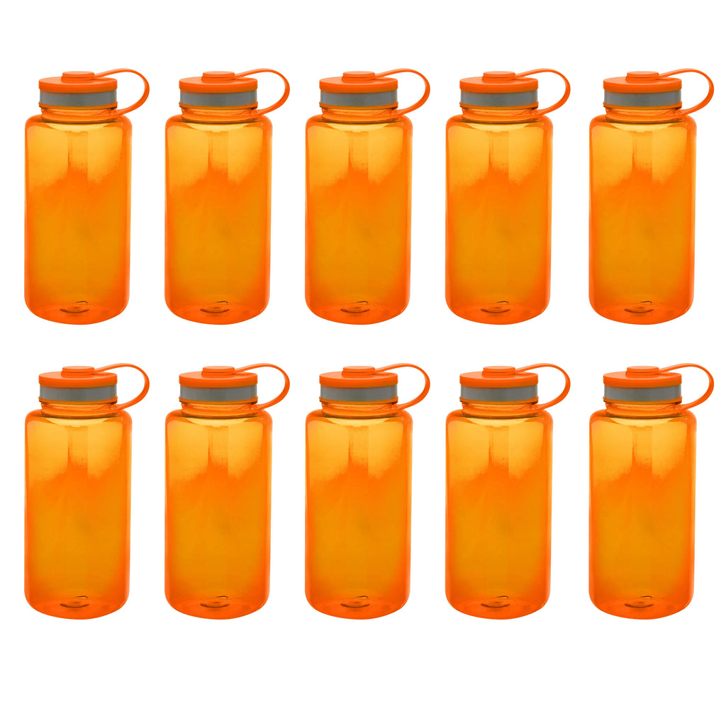 Plastic Sports Water Bottles with Flip Lid 38 oz. Set of 10 F238028
