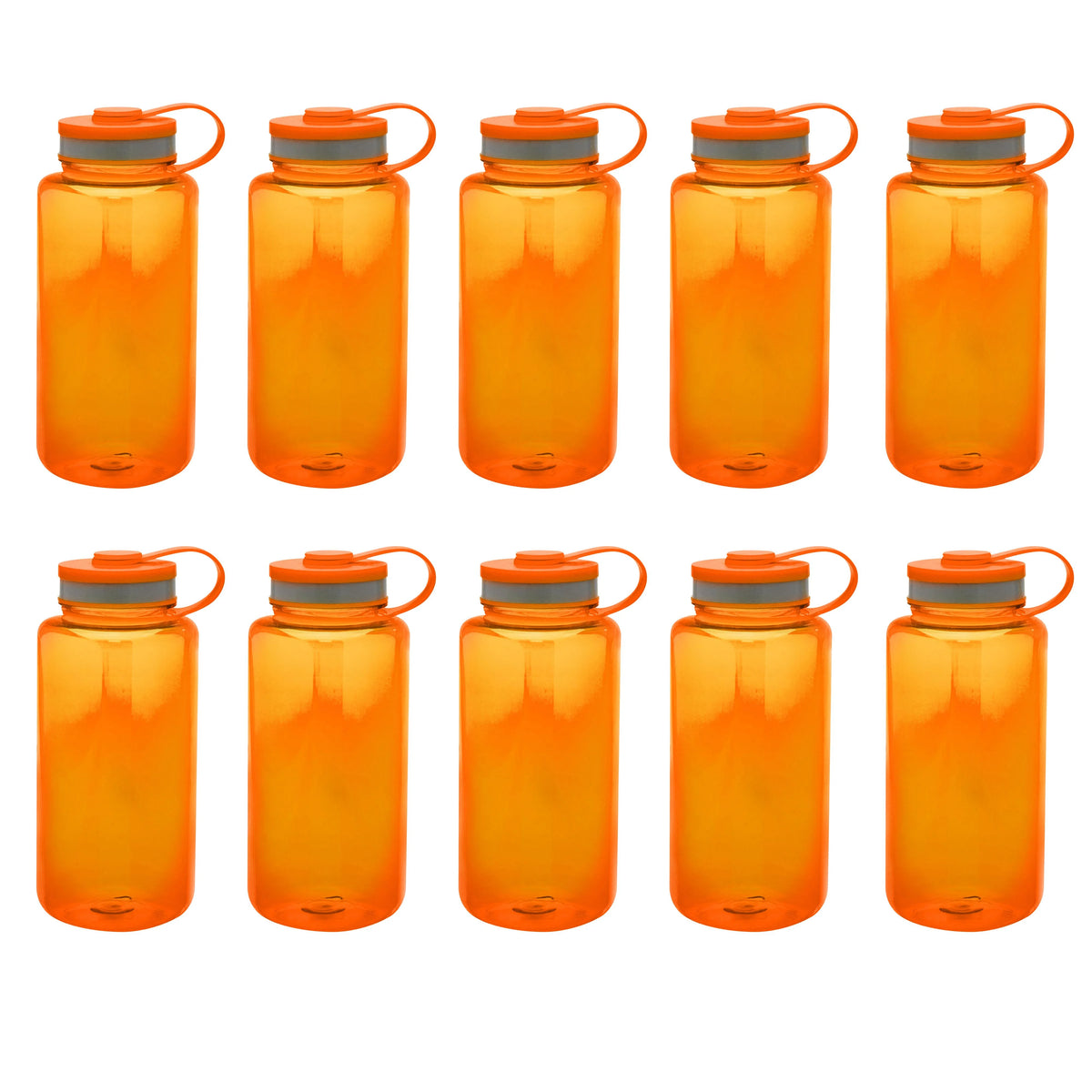Plastic Sports Water Bottles with Flip Lid 38 oz. Set of 10 F238028