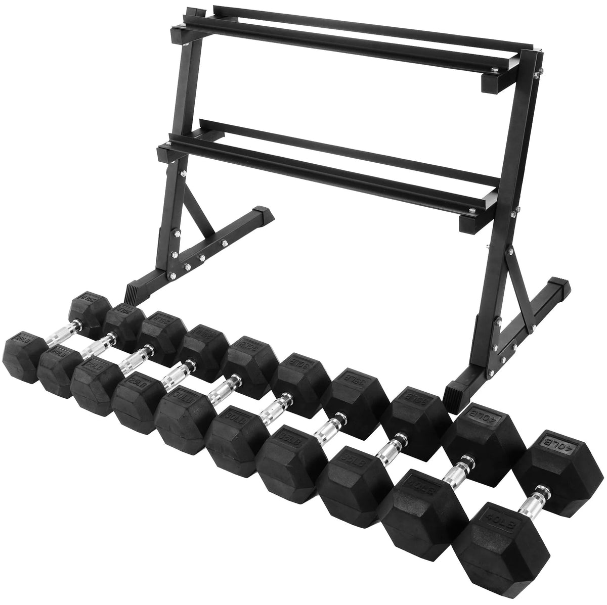 150 LB Dumbbell Set with A-Frame Rack O67347