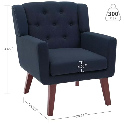 Beige Set of 2 Linen Fabric Button-Tufted Accent Chair G409777