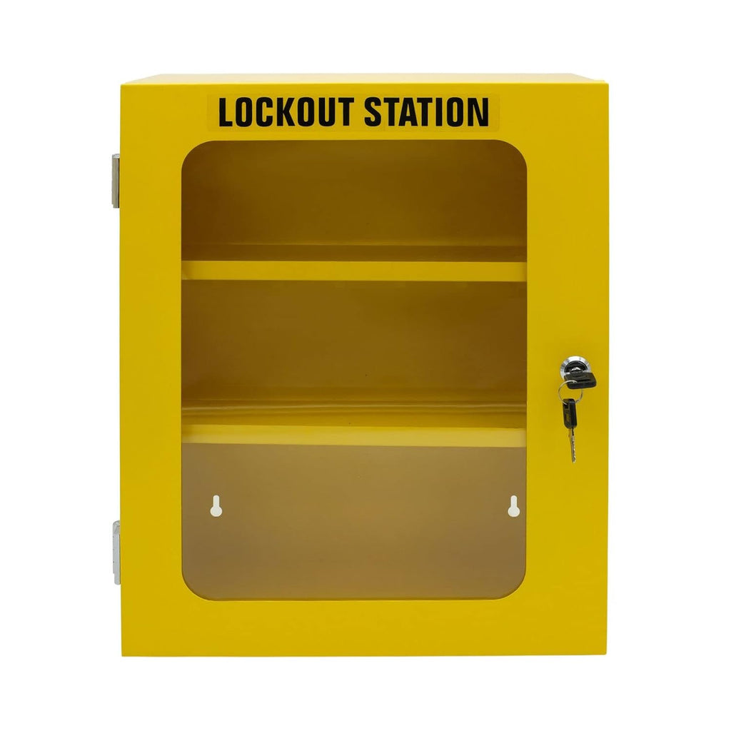Lockout Tagout Storage Cabinet, 69 Piece Wall-Mountable Station D277198