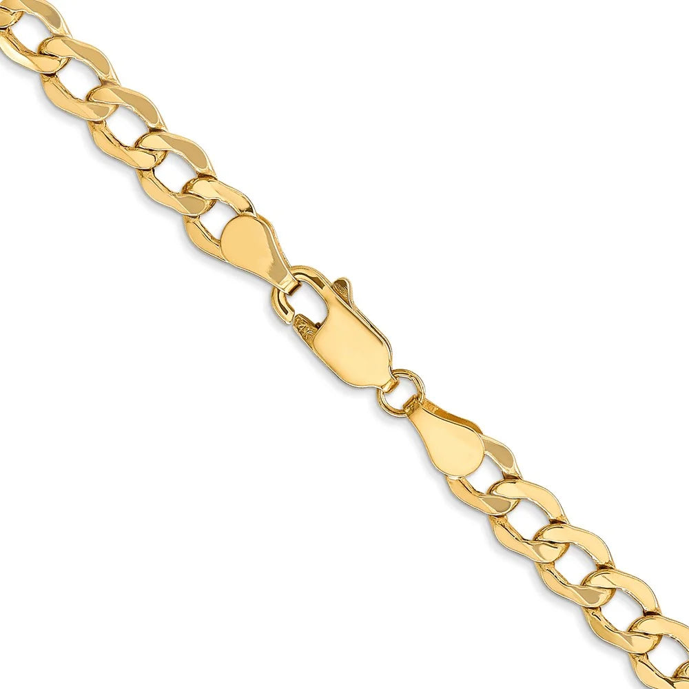 18 inch 5.25 mm Yellow Gold Curb Chain Necklace D4231