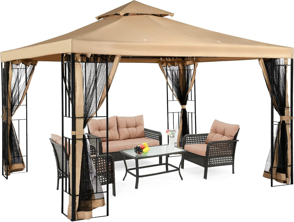 10x10 Steel Canopy with Mosquito Netting Y9573