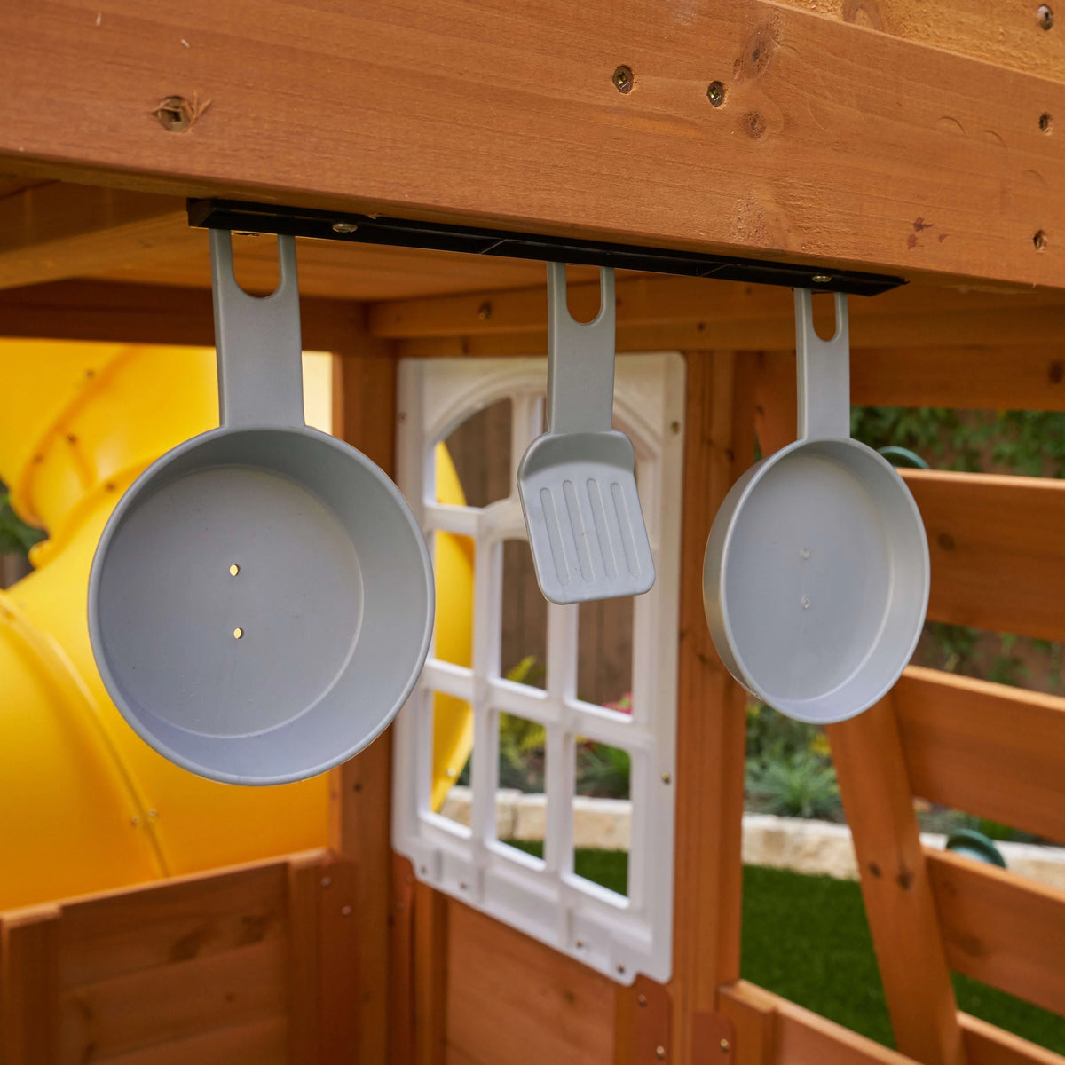 Wooden Swing Set with Slide and Play Kitchen R76668
