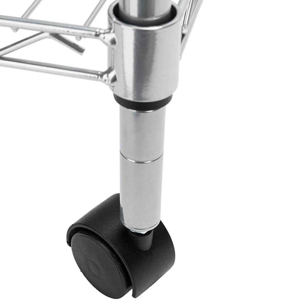 4-Tier Chrome Kitchen Storage Rack with Hanging Hooks E87836