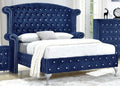 Queen Size Wingback Velvet Bed S44962