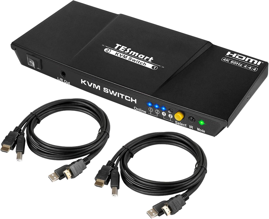 HDMI KVM Switch 2 Port 4K@60Hz Red Y57635