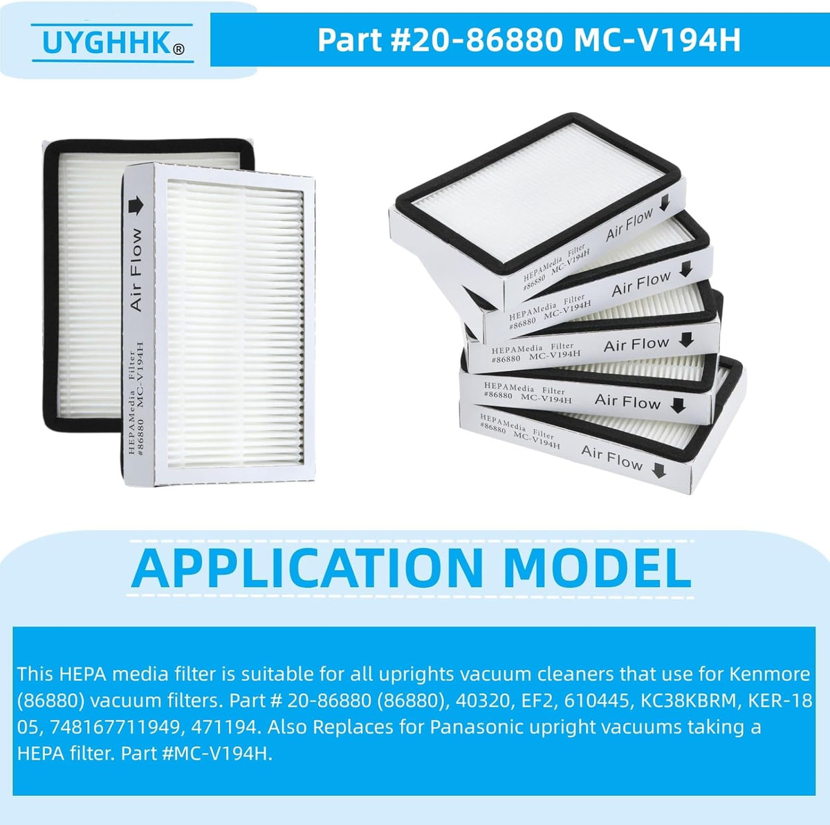 HEPA Media Filter Replacement (Pack of 5) S850