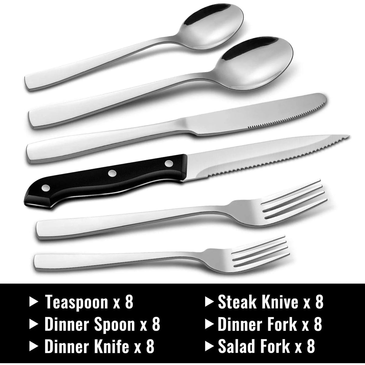 49-Piece Stainless Steel Silverware Set with Organizer O5008