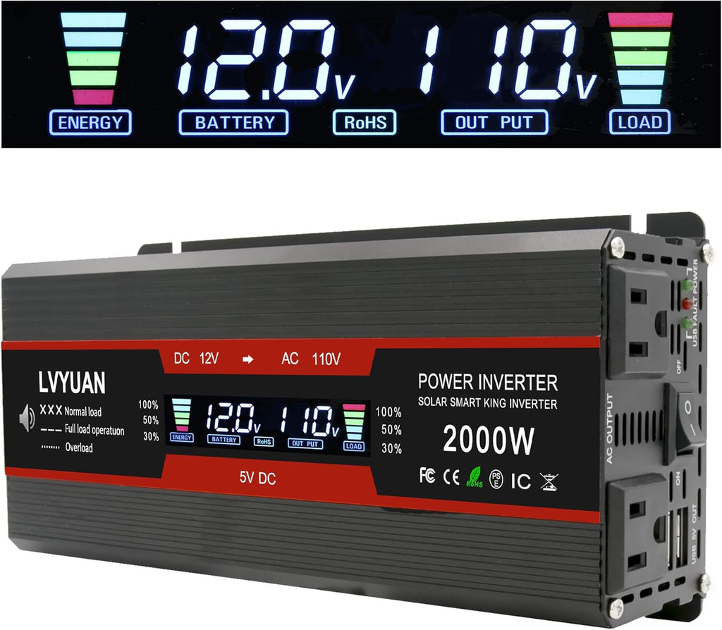 Car Power Inverter DC 12V to 110V AC Converter with Dual AC Outlets and Dual USB U510350