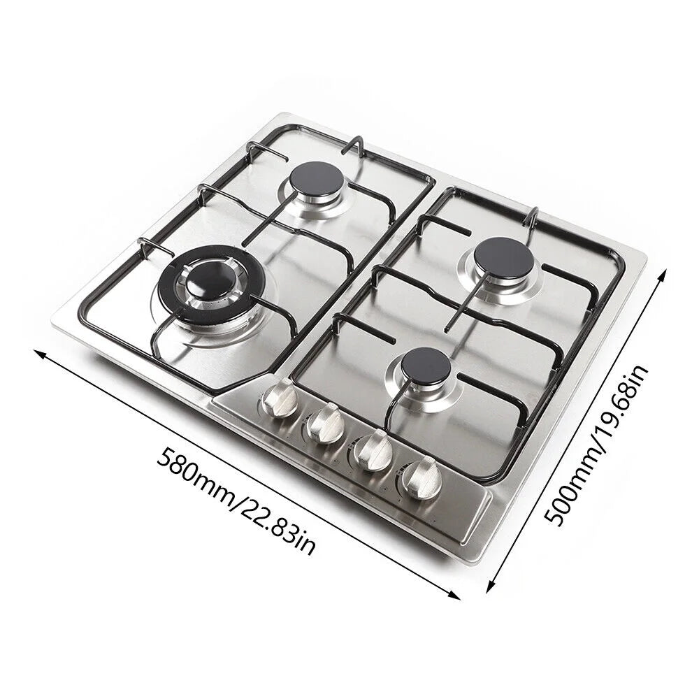 Stainless Steel Built-in Gas Cooktop 4 Burners Natural gas LPG Y865