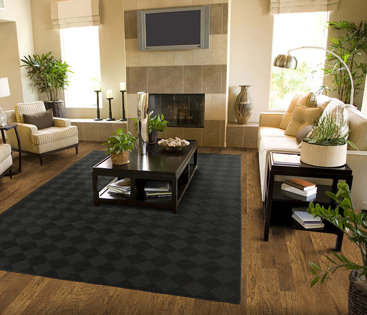 Black 7 ft. 6 in. x 9 ft. 6 in. Large Area Rug U308180