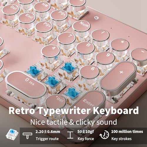 Pink Wireless Mechanical Keyboard with White Backlit Q45573