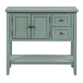 36x22 Green Console Table with 2 Drawers Q66632