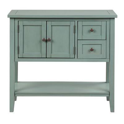 36x22 Green Console Table with 2 Drawers Q66632