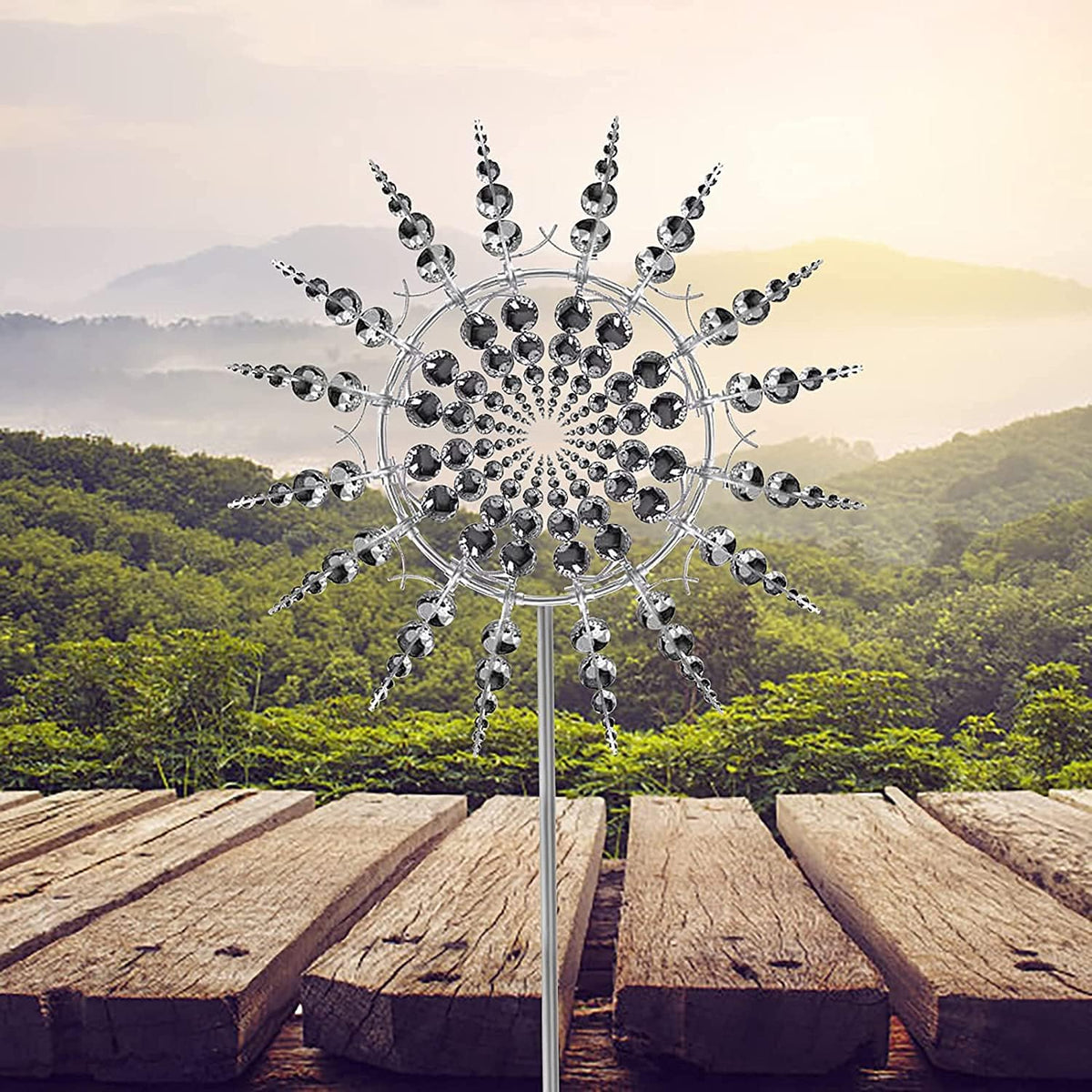 White Kinetic Windmill Spinner U61100