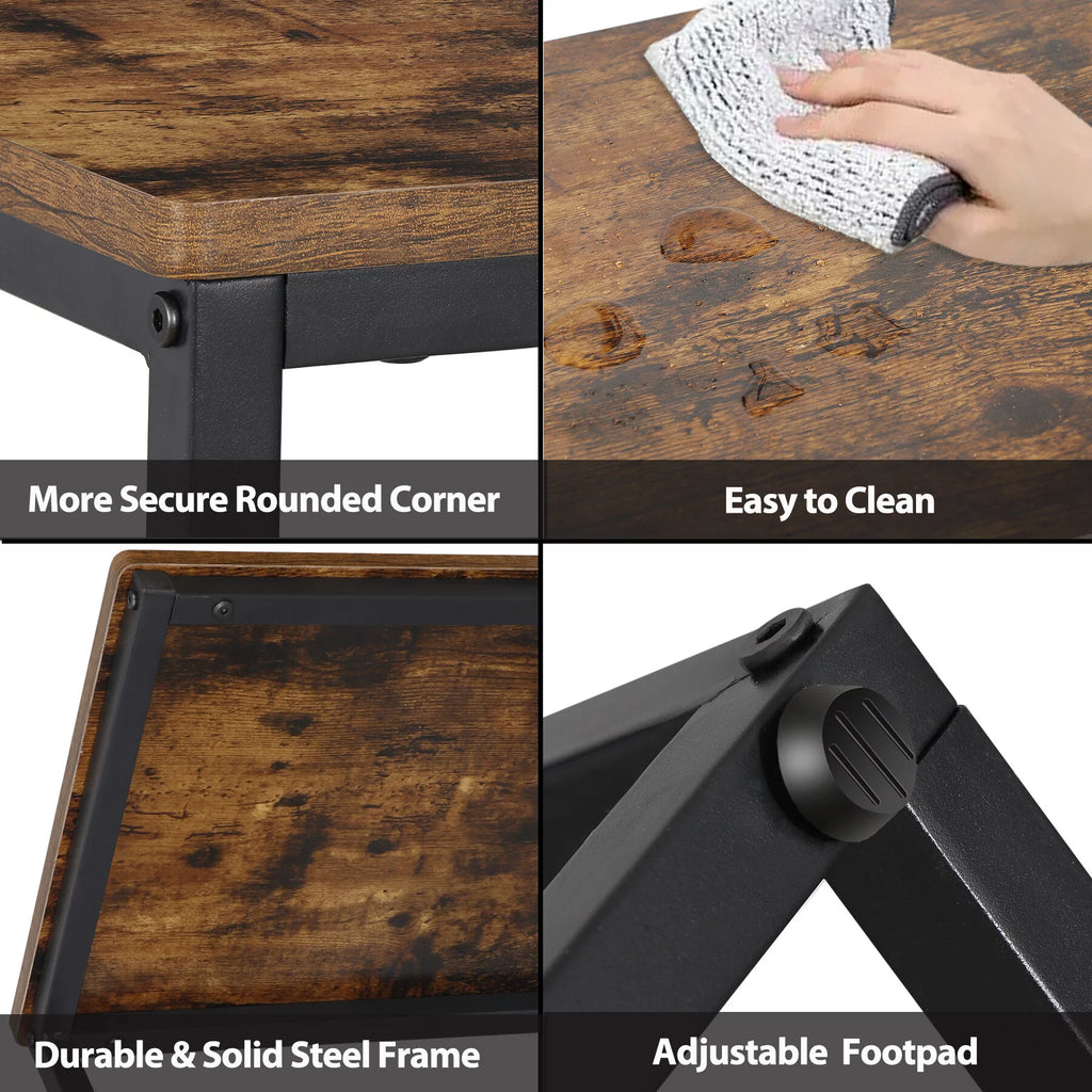 25''H C-Shaped Metal End Table F70428
