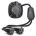 250V 15Amp AC Power Plug with 18" Y Splitter Cable Extension Cord L1070