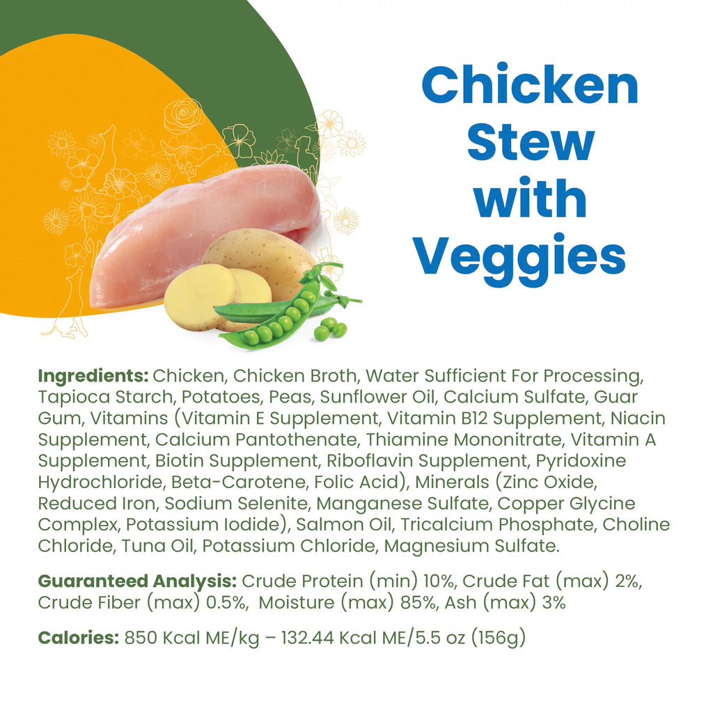 Chicken Stew With Veggies In Gravy 12 Pack 5.5 oz Cans Grain Free Adult Dog Wet Food Q682