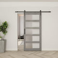 42in x 84in Frosted Glass Barn Door with 7FT Sliding Door Hardware Kit W37241
