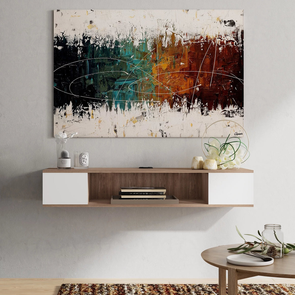White Floating TV Stand T615089