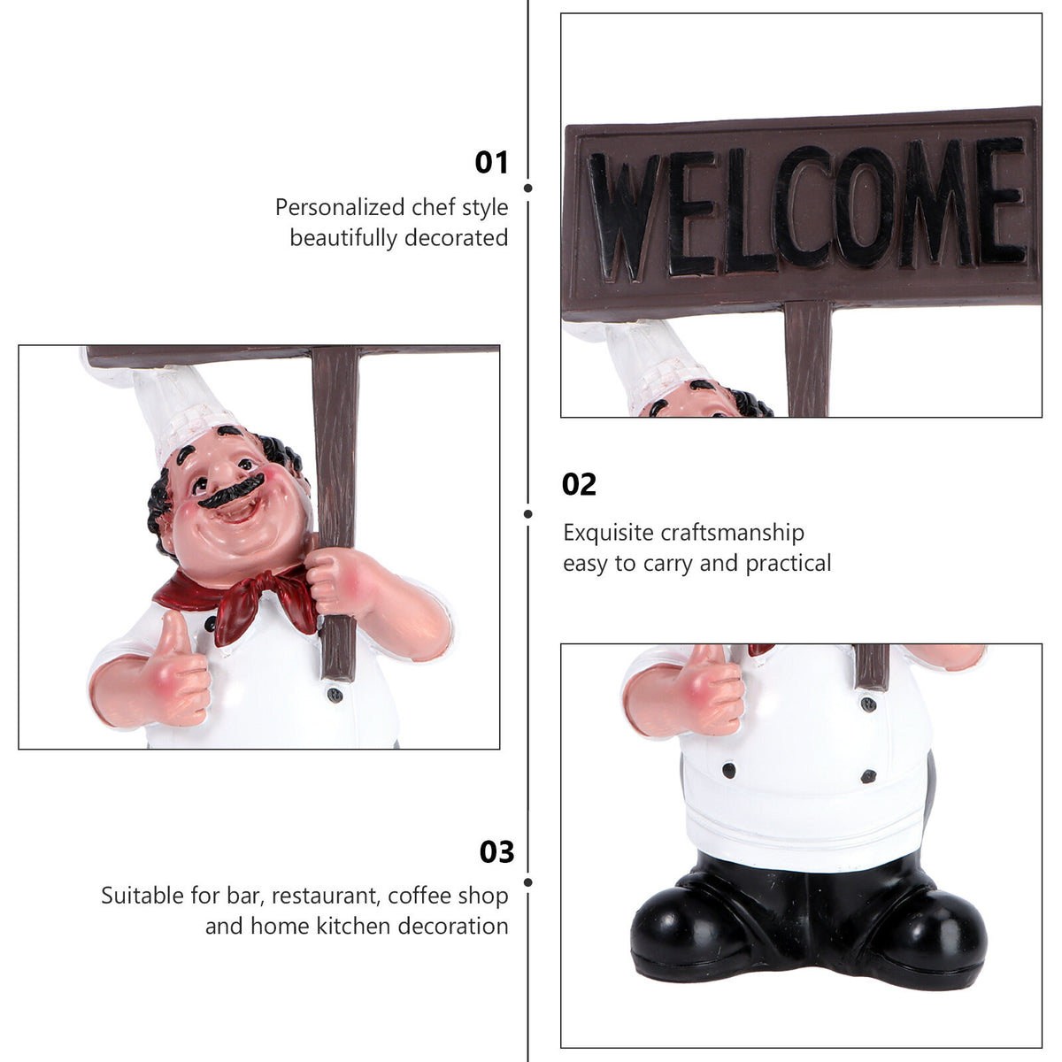 Vintage Resin Chef Figurine Ornament N350712