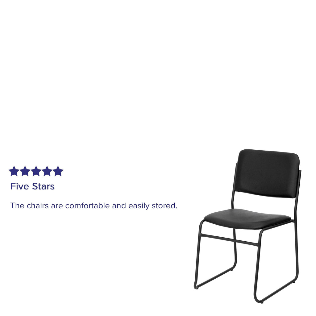 Black Vinyl Stacking Chair 5 Pack Z66663