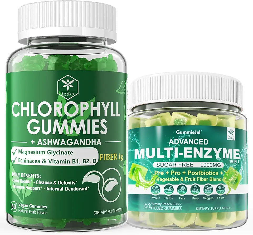 Digestive Enzymes Gummies & Chlorophyll Fiber Gummies Bundle C875960