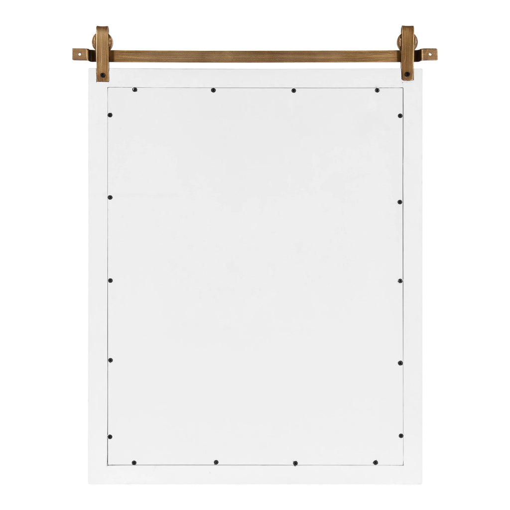 White and Antique Gold Wood Framed Wall Mirror C639818