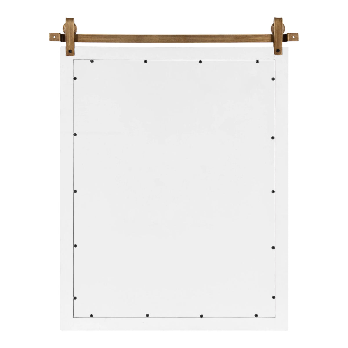 White and Antique Gold Wood Framed Wall Mirror C639818