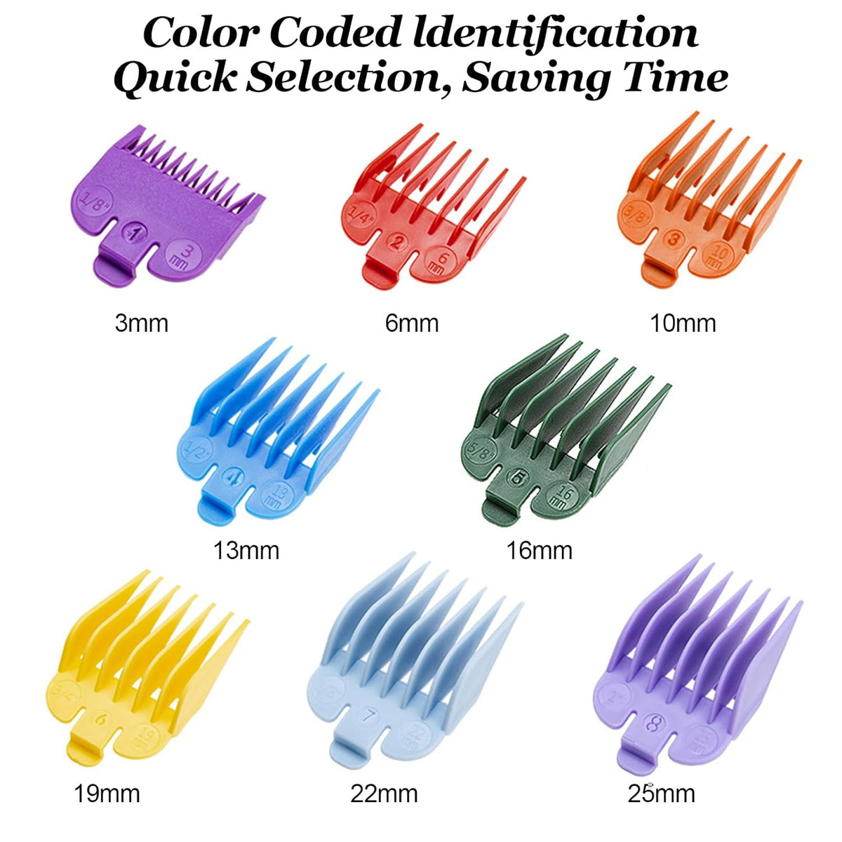 Hair Clipper Guards for Wahl Clippers from 1/8" to 1" U7800