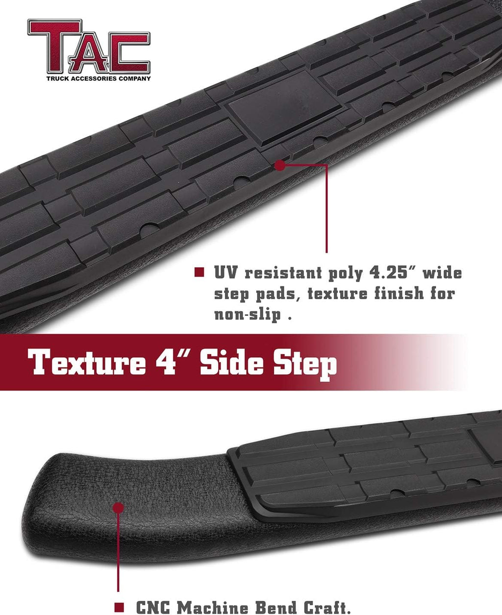 Black Texture Side Bars for Ford Ranger Super Cab Pickup (2pcs) R92663