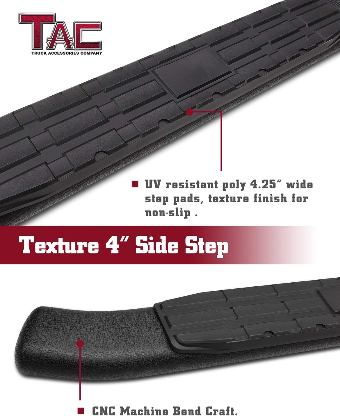 Black Texture Side Bars for Ford Ranger Super Cab Pickup (2pcs) R92663