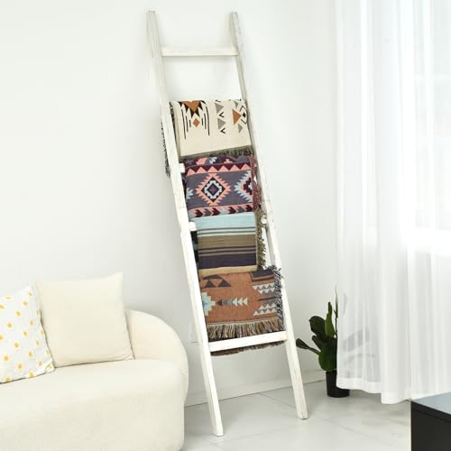 Black 6.4ft Wooden Blanket Ladder Z894