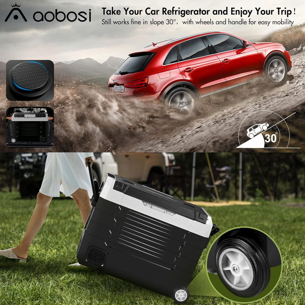 Portable Car Refrigerator 12 Volt 59 Quart Dual Zone Compressor Cooler Z42683
