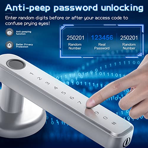 Silver Keyless Entry Door Lock with Handle B488