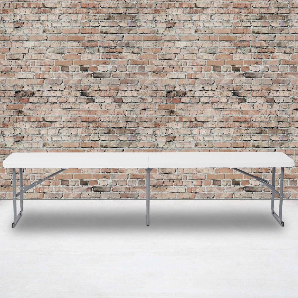 10.25 x 71 Inch Granite White Plastic Bench with Carrying Handle C244