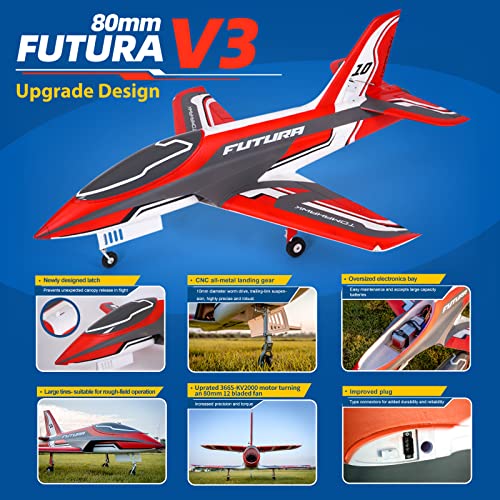 EDF Jet Remote Control Airplane 80mm Ducted Fan 12-Blade 6 Channel PNP L32242