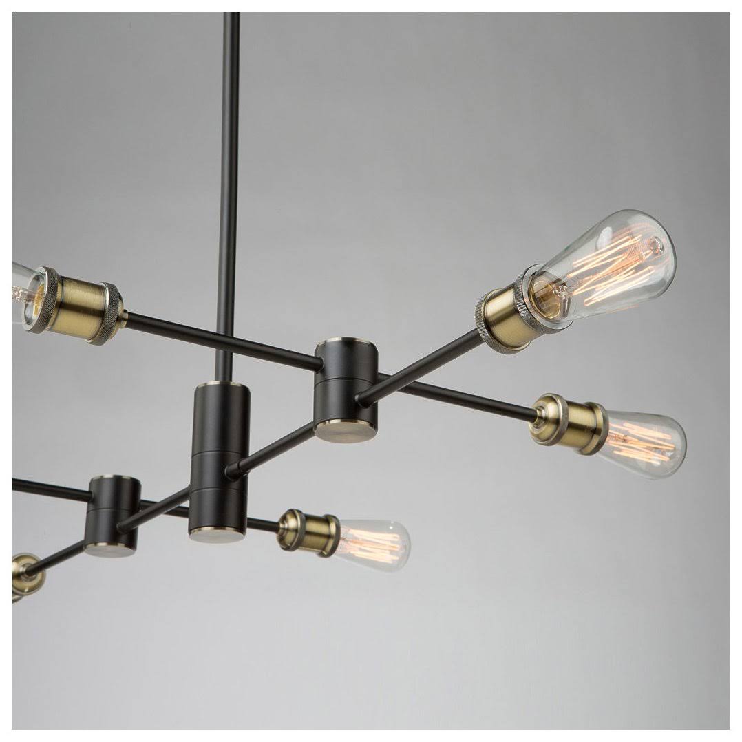 Matte Black Satin Brass 6 Light Chandelier Q69862