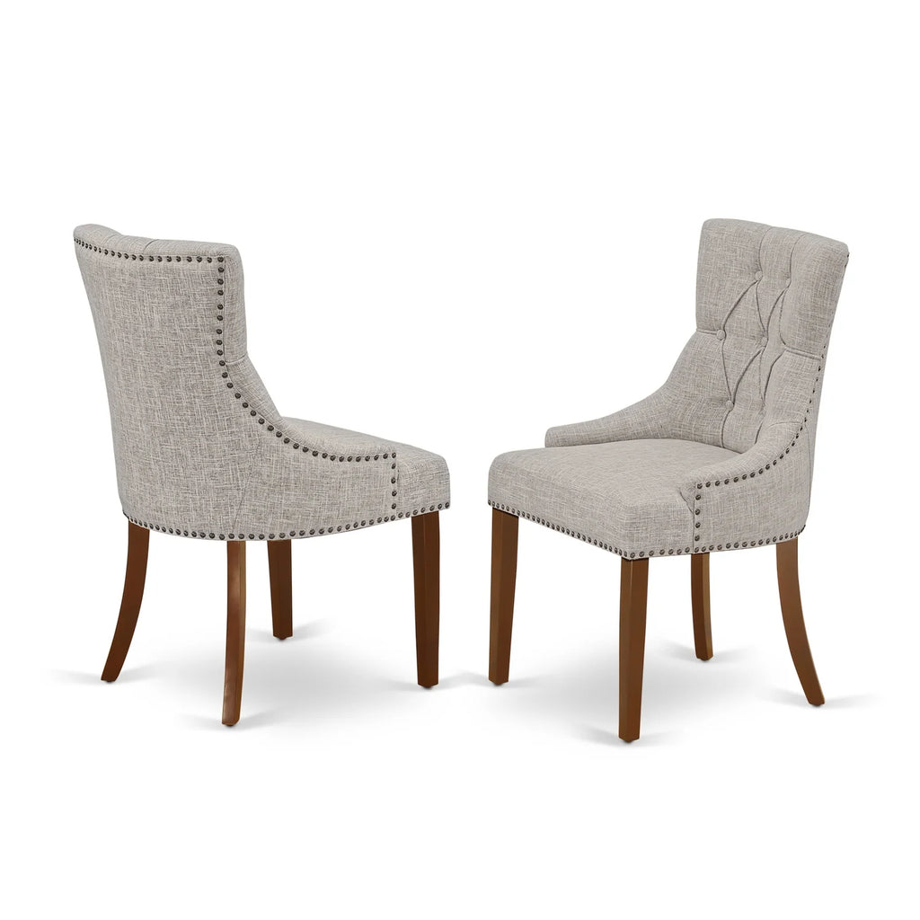 5 Pc Dining Set with Doeskin Fabric Mahogany Finish A243