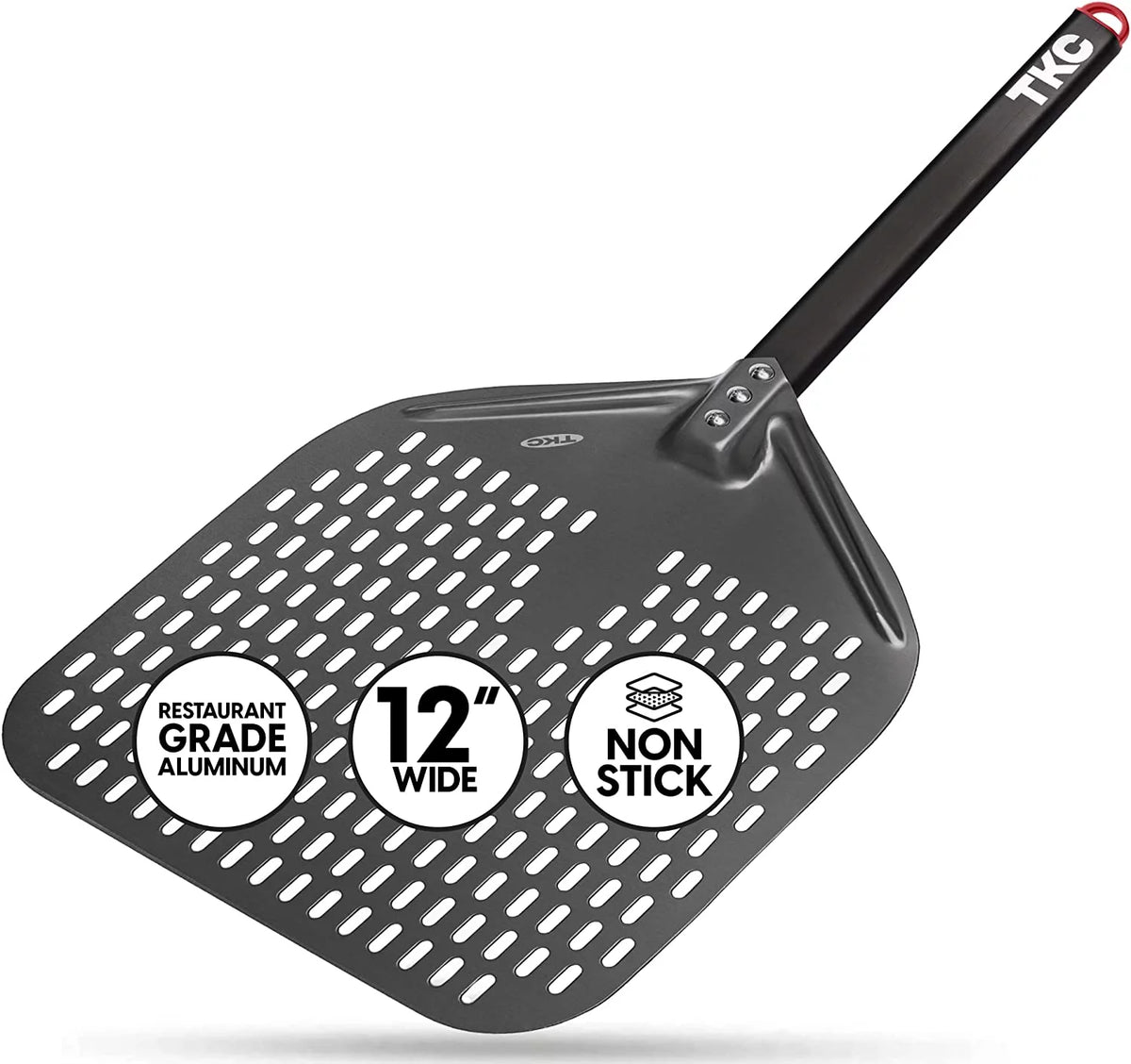 12 inch Perforated Aluminum Pizza Peel V4575