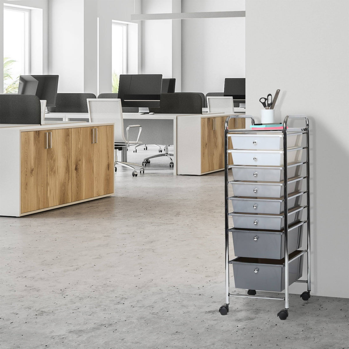 8 Drawer Storage Bin Organizer Cart N1921