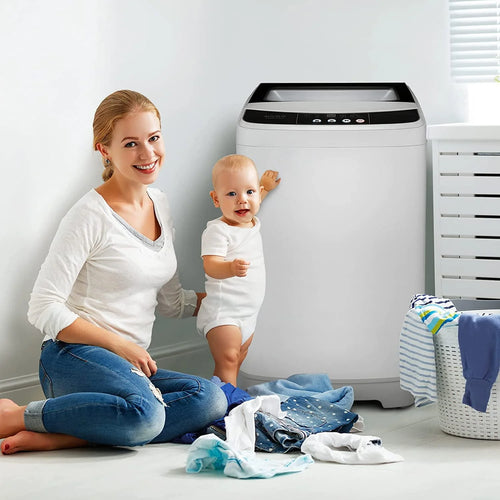 13lbs 1.32cu.ft Compact Automatic Washing Machine with Drain Pump U57451