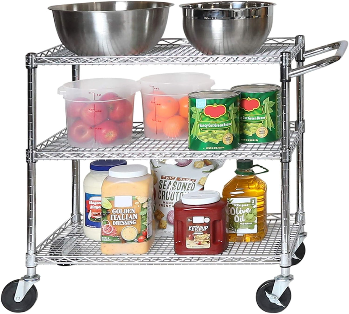 Chrome 3-Tier Utility Storage Cart Z529