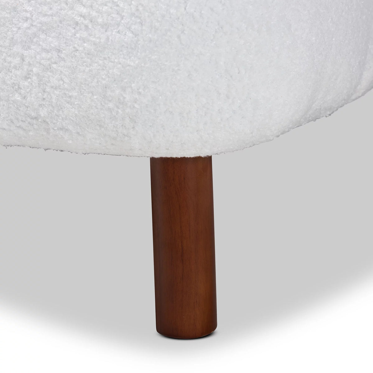 White Boucle Upholstered Wood Accent Chair M549032