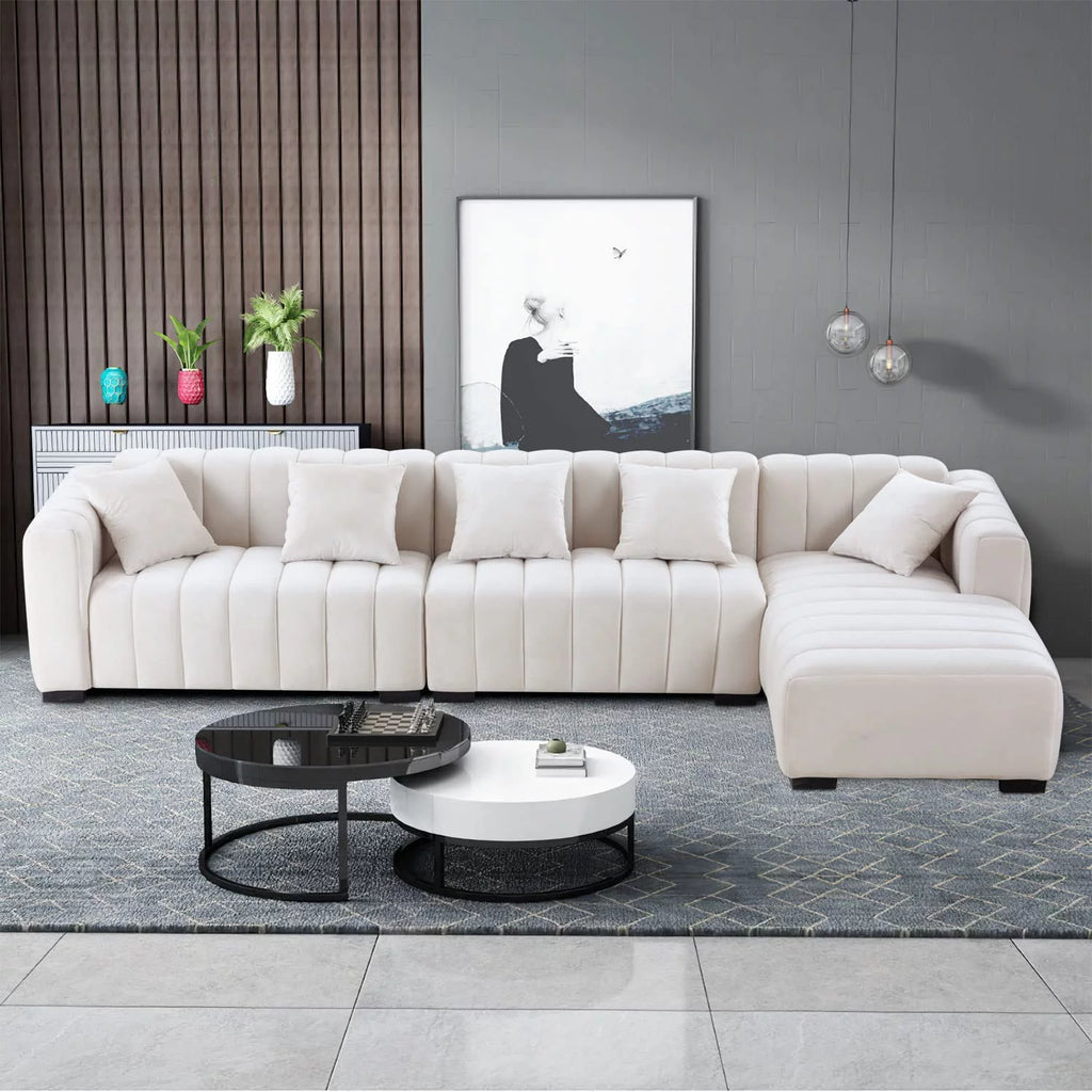 139" L Shaped Sectional Sofa with Ottoman S6769